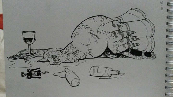 Daily Speed Sketch: Drunk Turkey