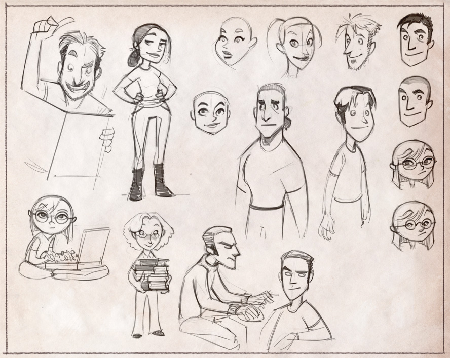 Up to Four Players - Initial character sketches