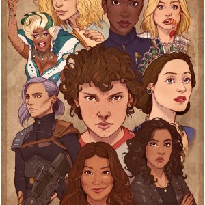 A poster of some of my favourite female characters on television in 2017