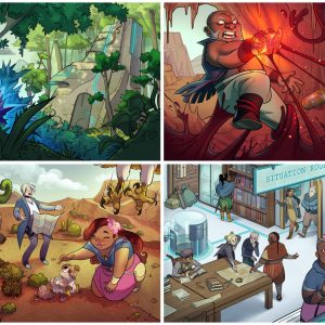 Several chapter header images from the Crystal Heart setting book