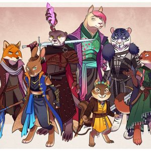 A furry take on official Critical Role character art (original designs by Ariana Orner)