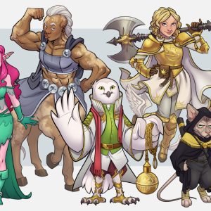 Character art for Penny Arcade's "The C-Team" (based on designs by Kris Straub)