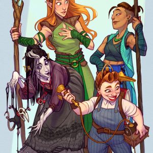 Part of a series portraying each Critical Role cast member's set of characters. Print available <a href="https://www.inprnt.com/gallery/avivor/marisha-ray-special/" target="_blank">here</a>