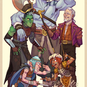 Part of a series portraying each Critical Role cast member's set of characters. Print available <a href="https://www.inprnt.com/gallery/avivor/travis-willingham-special/" target="_blank">here</a>