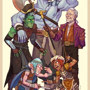 Part of a series portraying each Critical Role cast member's set of characters. Print available <a href="https://www.inprnt.com/gallery/avivor/travis-willingham-special/" target="_blank">here</a>