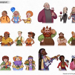 "Party expert" characters for the game Merge Party, by Tripledot Studios
