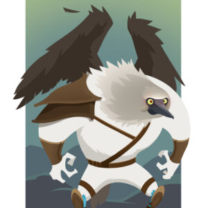 A Blue Footed Booby Barbarian. Available as a print <a href="https://www.inprnt.com/gallery/avivor/booby-barbarian/" target="_blank">here</a>