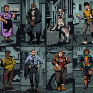 Character art for City Council of Darkness, Dimension 20's Vampire the Masquerade season: a selection of non-supernatural (to an extent) NPCs