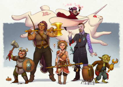 Full colour group commission: The Harecrows