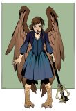 Inky lines commission sample: haunted harpy