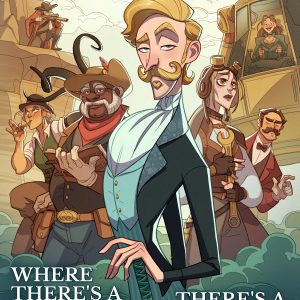 A cover for a made-up book featuring the REAL protagonist of Dimension 20's Cloudward Ho!